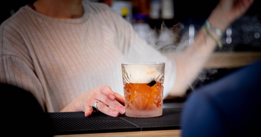 Enjoy a cocktail and Silver Leaf Cigar Lounge.