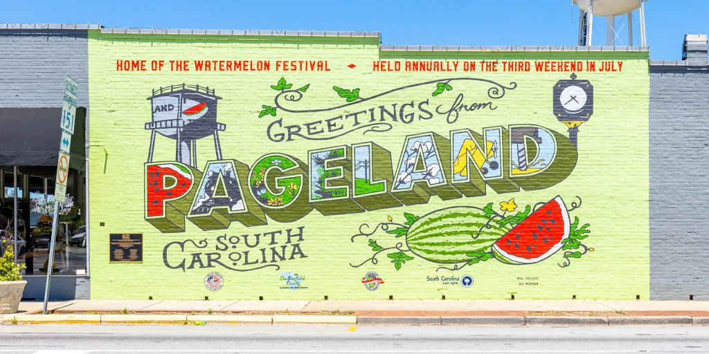 Pageland mural of watermelons