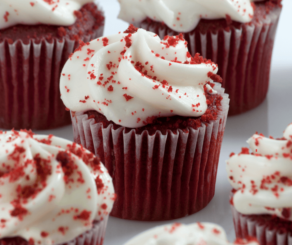 Must Try Sweet Treats in The Olde English District Red Velvet Cupcake with White Icing