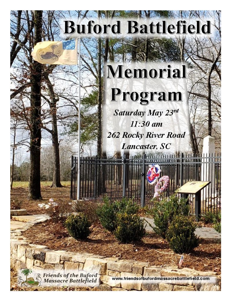Buford Memorial Service at Buford Battleground Park sponsored by Friends of the Buford Massacre Battlefield