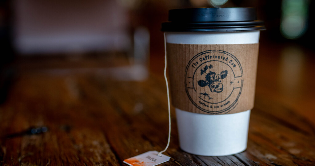 Enjoy a morning cup of joe at The Caffeinated Cow.