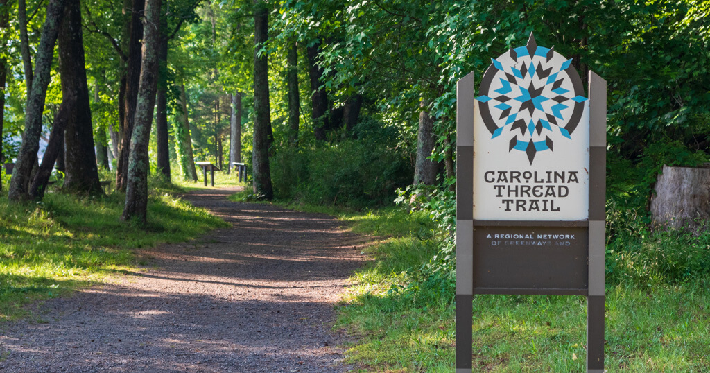 Navigate nature along the Carolina Thread Trail, a regional network of connected greenways, trails and blueways that reaches 15 counties, 2 states and 2.9 million people.