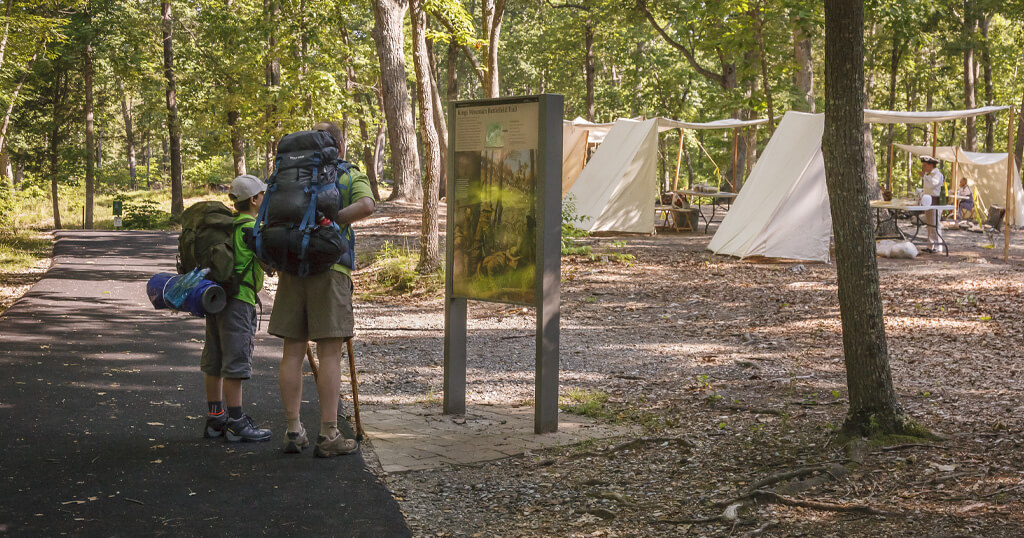backpackers at Kings Mountain National Military Park